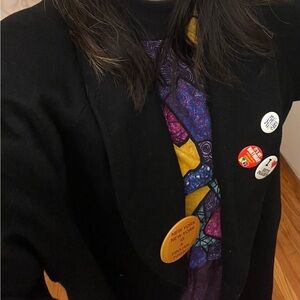 Black coat with shoulder pads